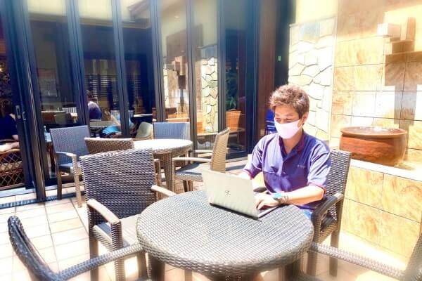 外気浴スペース